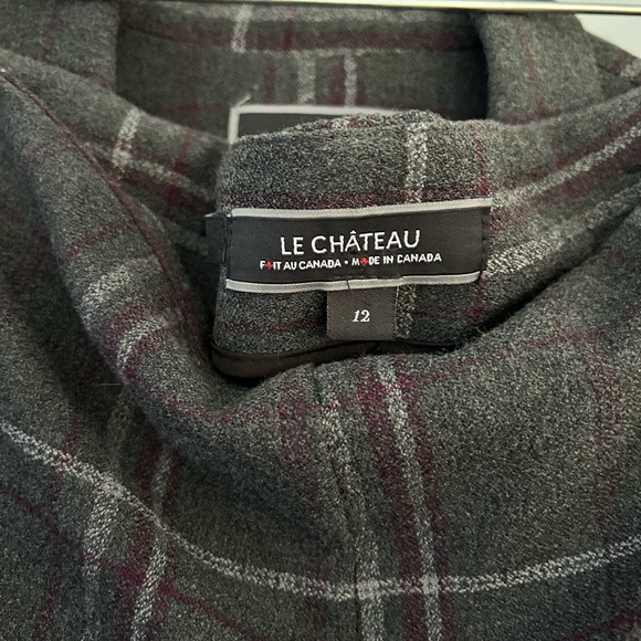 Le Chateau Charcoal and Burgundy Plaid Jacket - Picture 4 of 5